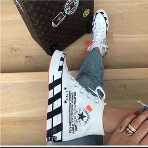 Off-White High-Top Converse in Black and White